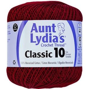 7 ROLL BUNDLE of Aunt Lydia’s Burgundy Crochet Yarn Size 10